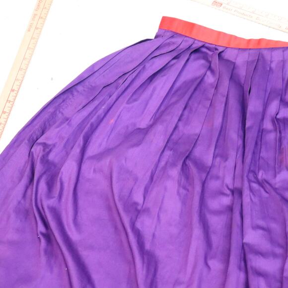 Miss O by Oscar de la Renta Cotton Skirt Purple Red VTG Size 6 (Runs Small) - Picture 5 of 9